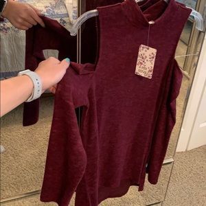 Maroon top